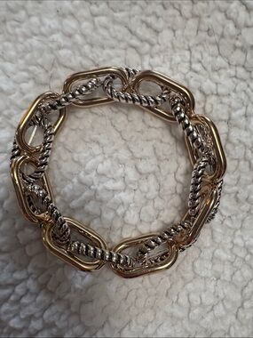 Two-Tone Gold & Silver Chain Link Bracelet - Women Jewelry